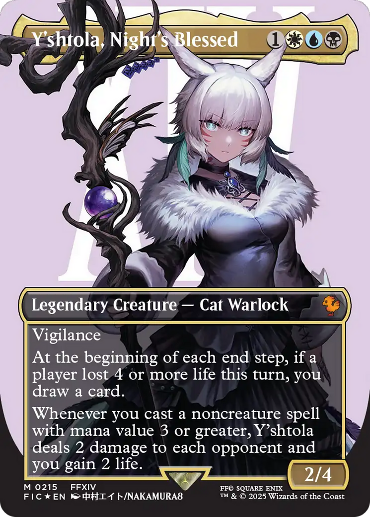 Y'shtola, Night's Blessed (Borderless) (Surge Foil) [FINAL FANTASY Commander] | Cards and Coasters CA