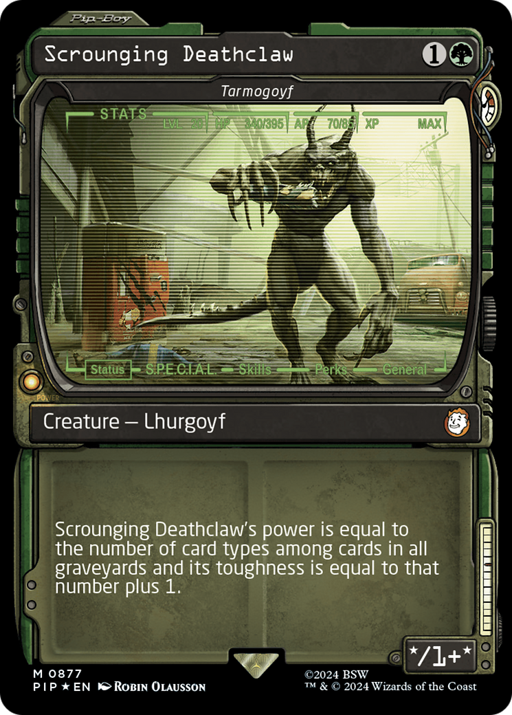 Scrounging Deathclaw - Tarmogoyf (Showcase) (Surge Foil) [Fallout] | Cards and Coasters CA