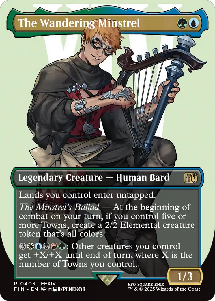 The Wandering Minstrel (Borderless) [FINAL FANTASY] | Cards and Coasters CA
