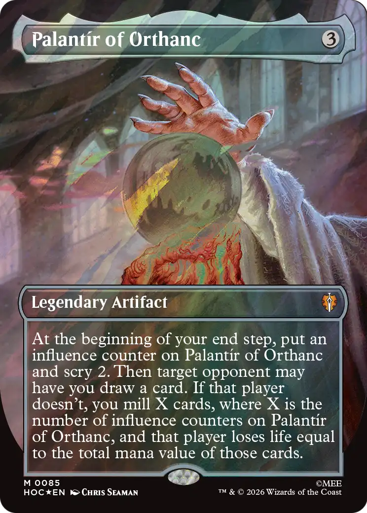 Palantir of Orthanc (Borderless) (Surge Foil) [The Hobbit: Eternal-Legal] | Cards and Coasters CA