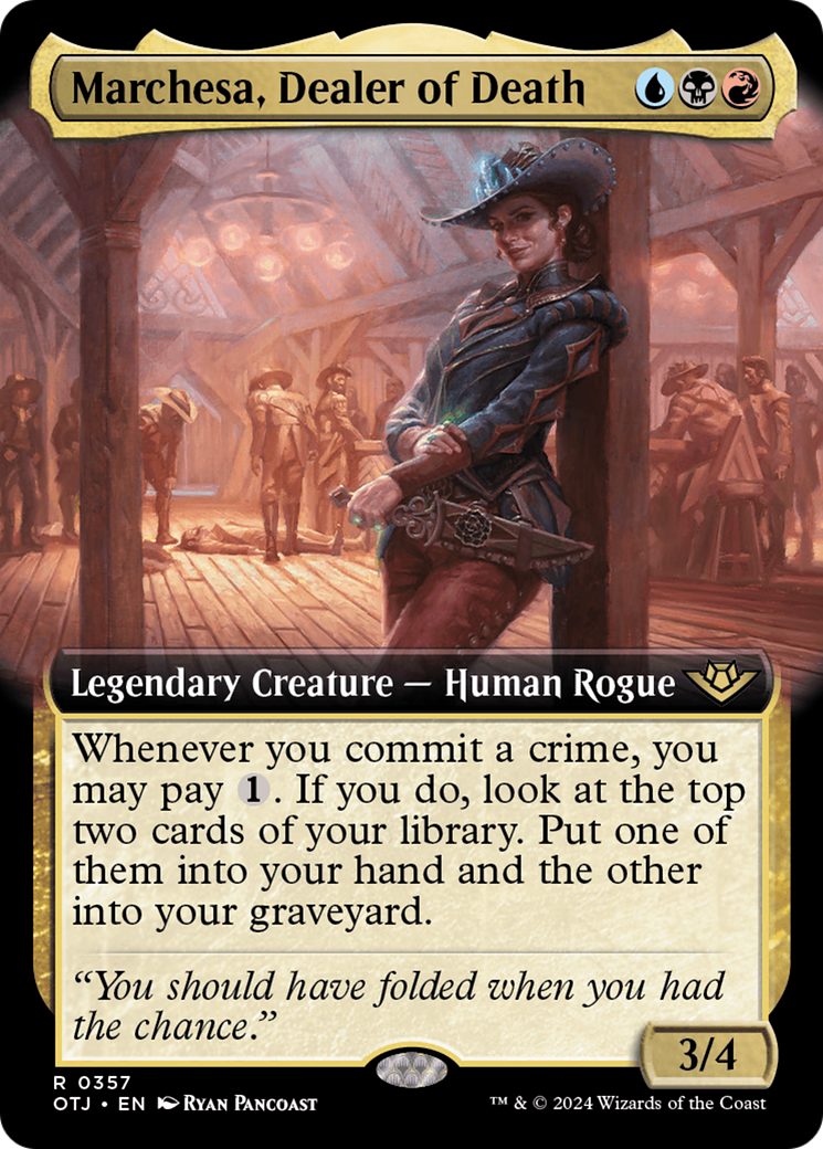 Marchesa, Dealer of Death (Extended Art) [Outlaws of Thunder Junction] | Cards and Coasters CA