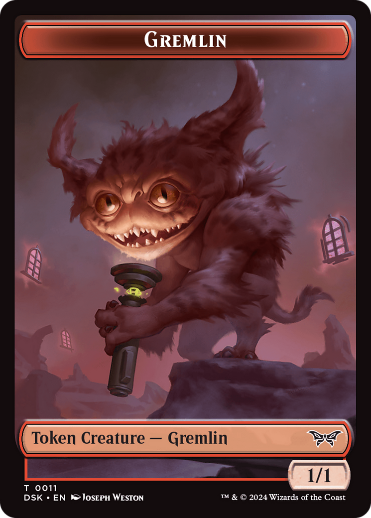 Spirit (0008) // Gremlin Double-Sided Token [Duskmourn: House of Horror Tokens] | Cards and Coasters CA