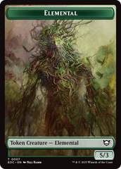 Elemental (0007) // Golem (0014) Double-Sided Token [Edge of Eternities Commander Tokens] | Cards and Coasters CA