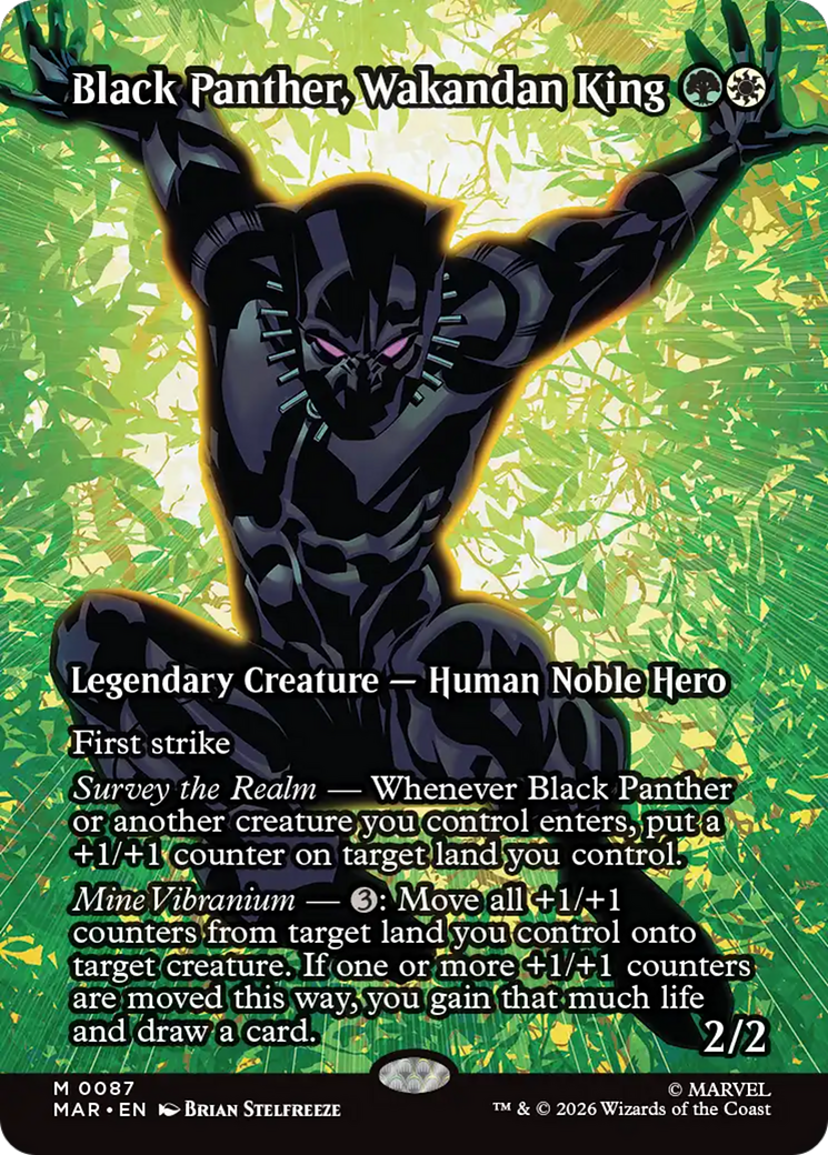 Black Panther, Wakandan King (Borderless) [Marvel Universe: Eternal-Legal] | Cards and Coasters CA