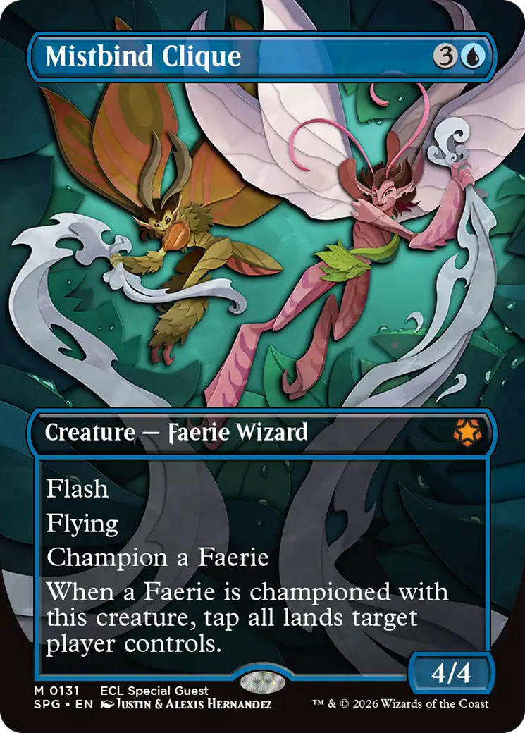Mistbind Clique (Borderless) [Lorwyn Eclipsed Special Guests] | Cards and Coasters CA