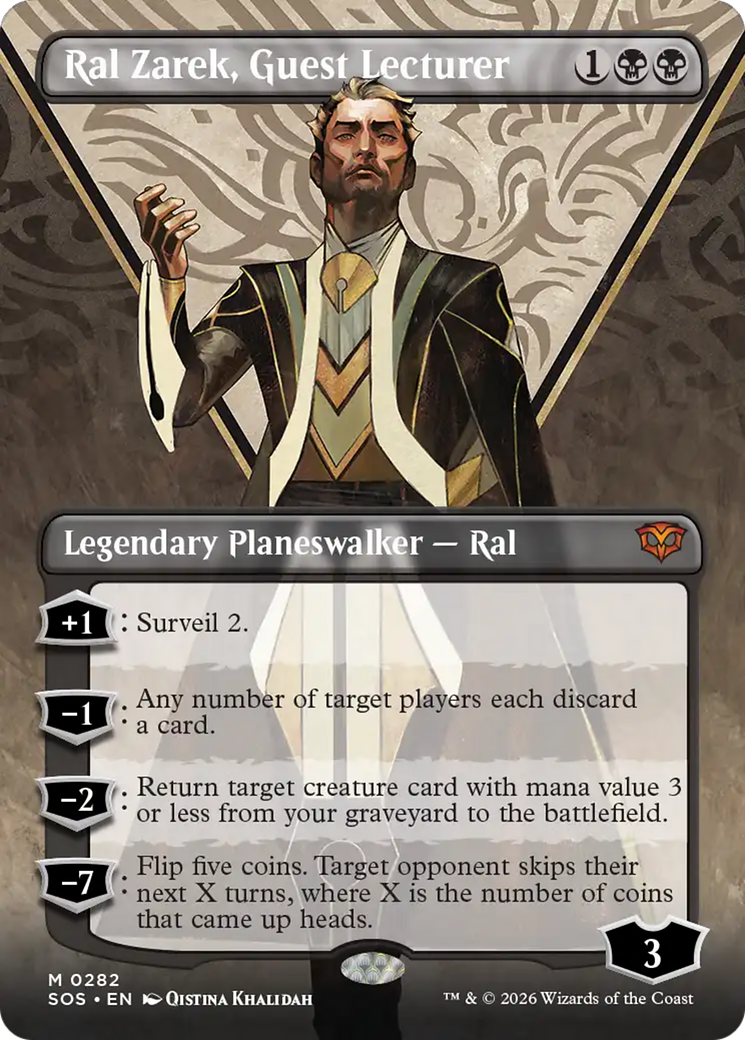Ral Zarek, Guest Lecturer (Borderless) [Secrets of Strixhaven] | Cards and Coasters CA