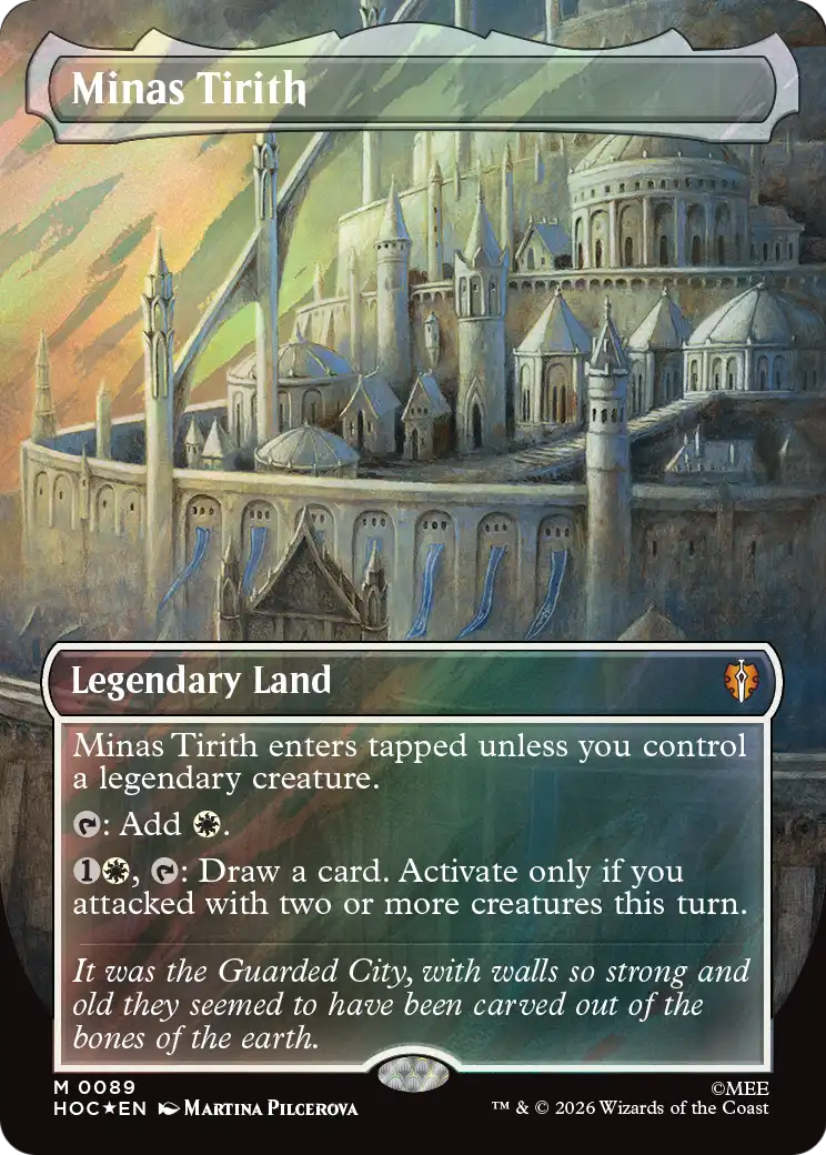 Minas Tirith (Borderless) (Surge Foil) [The Hobbit: Eternal-Legal] | Cards and Coasters CA