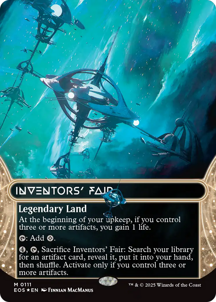 Inventors' Fair (0111) (Borderless) (Galaxy Foil) [Edge of Eternities: Stellar Sights] | Cards and Coasters CA