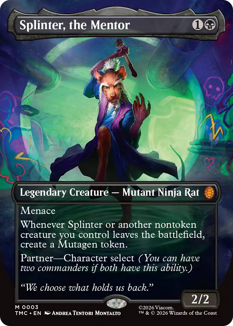 Splinter, the Mentor (Borderless) [Teenage Mutant Ninja Turtles Commander] | Cards and Coasters CA