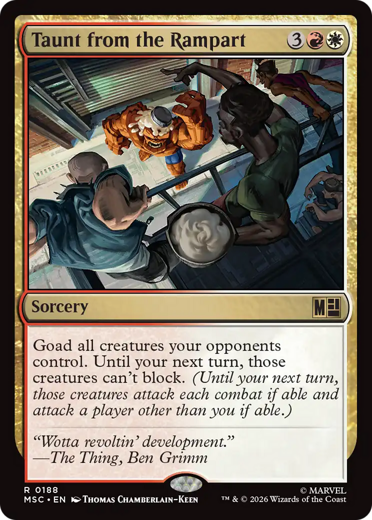 Taunt from the Rampart (Surge Foil) [Marvel Super Heroes Commander] | Cards and Coasters CA