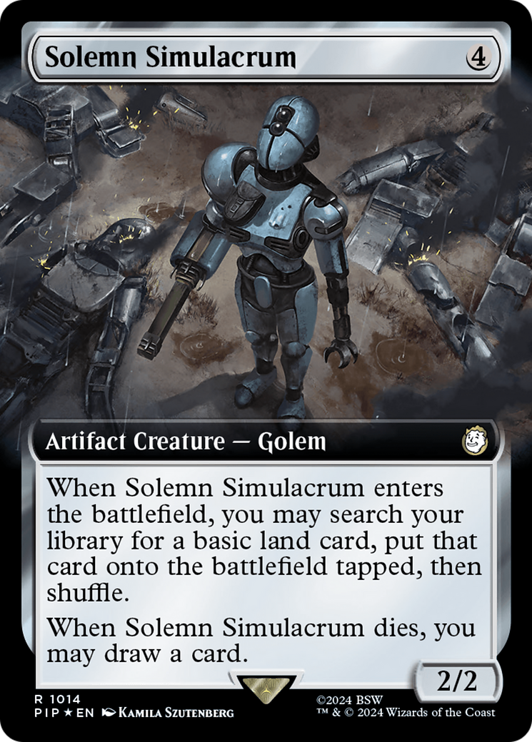 Solemn Simulacrum (Extended Art) (Surge Foil) [Fallout] | Cards and Coasters CA