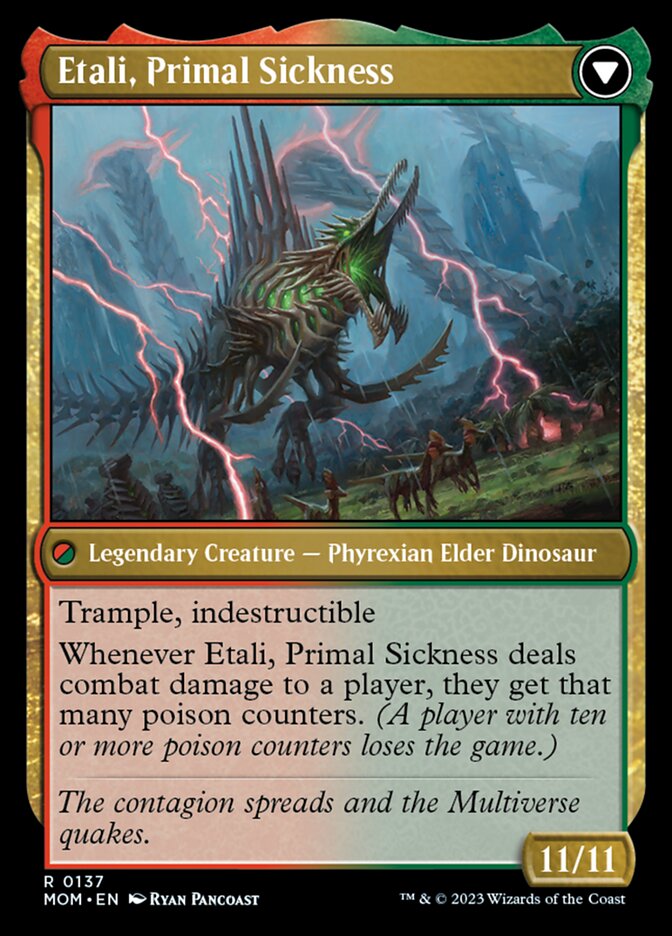 Etali, Primal Conqueror // Etali, Primal Sickness [March of the Machine] | Cards and Coasters CA