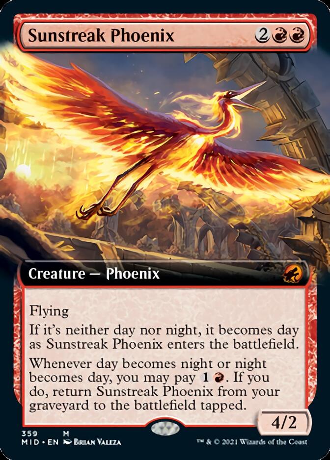 Sunstreak Phoenix (Extended Art) [Innistrad: Midnight Hunt] | Cards and Coasters CA