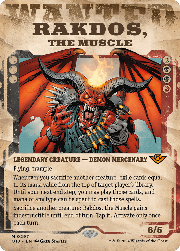 Rakdos, the Muscle (Showcase) [Outlaws of Thunder Junction] | Cards and Coasters CA