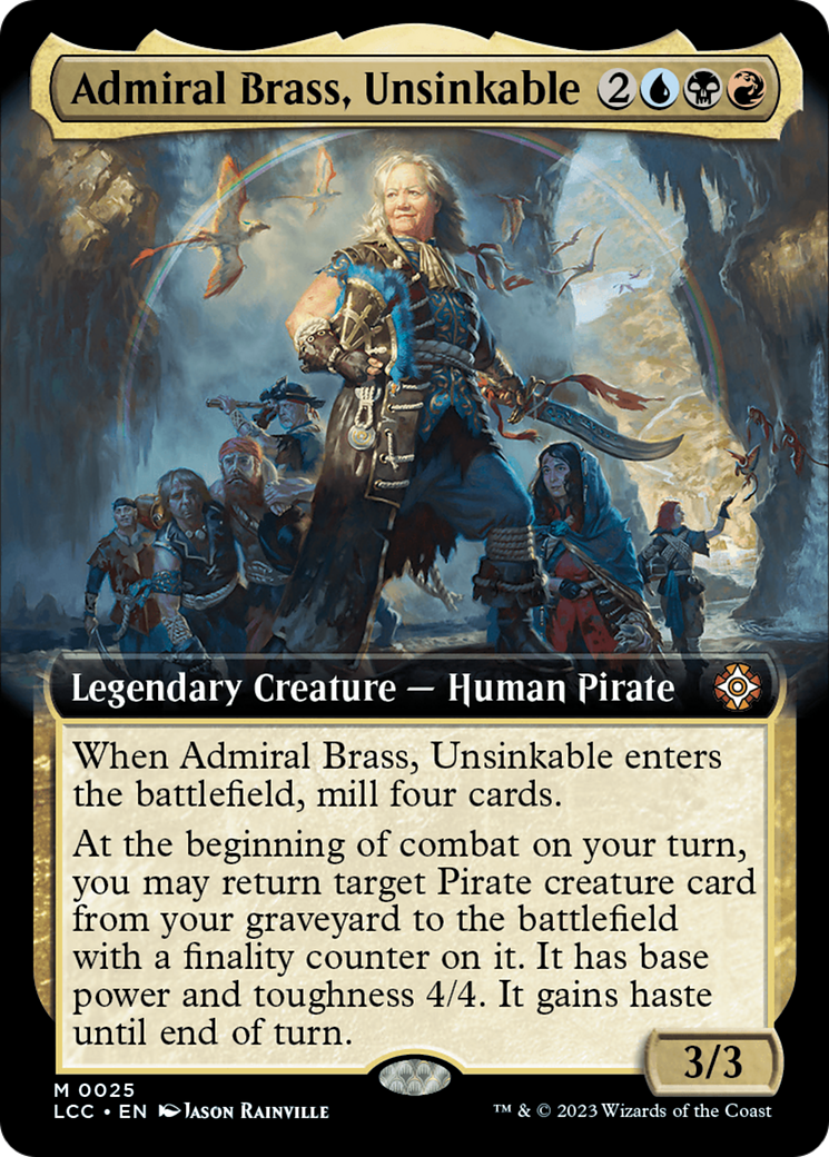 Admiral Brass, Unsinkable (Extended Art) [The Lost Caverns of Ixalan Commander] | Cards and Coasters CA