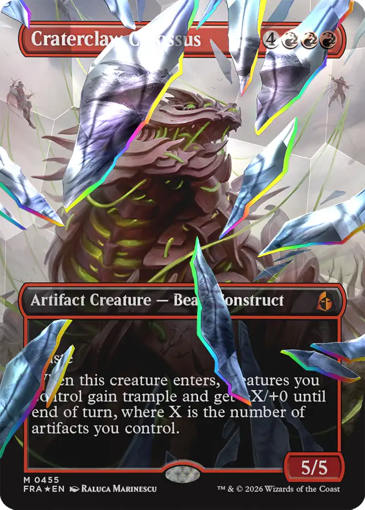 Craterclaw Colossus (Borderless) (Facet Foil) [Reality Fracture] | Cards and Coasters CA