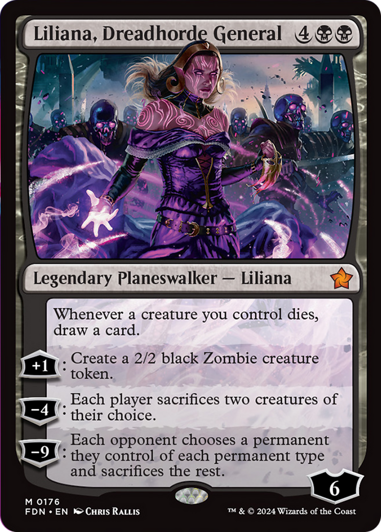 Liliana, Dreadhorde General [Foundations] | Cards and Coasters CA