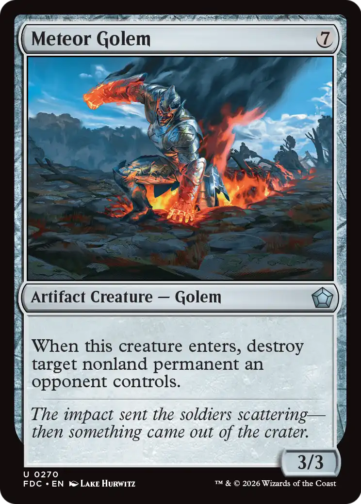 Meteor Golem [Foundations Commander] | Cards and Coasters CA