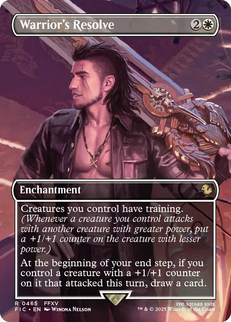 Warrior's Resolve (Borderless) [FINAL FANTASY Commander] | Cards and Coasters CA