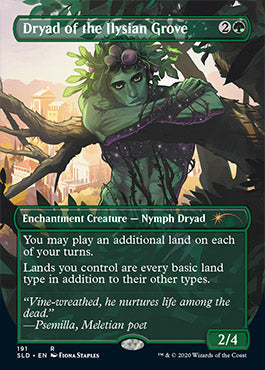 Dryad of the Ilysian Grove (Borderless) [Secret Lair Drop Series] | Cards and Coasters CA