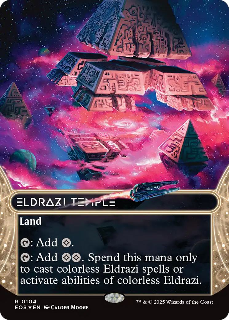 Eldrazi Temple (0104) (Borderless) (Galaxy Foil) [Edge of Eternities: Stellar Sights] | Cards and Coasters CA