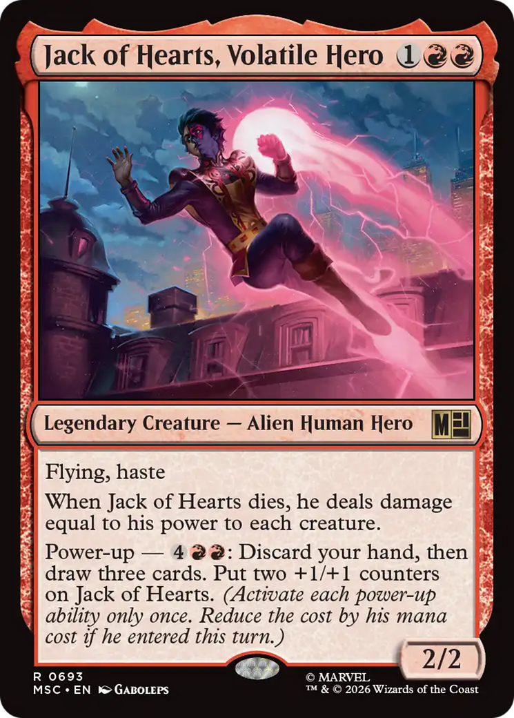 Jack of Hearts, Volatile Hero [Marvel Super Heroes Commander] | Cards and Coasters CA