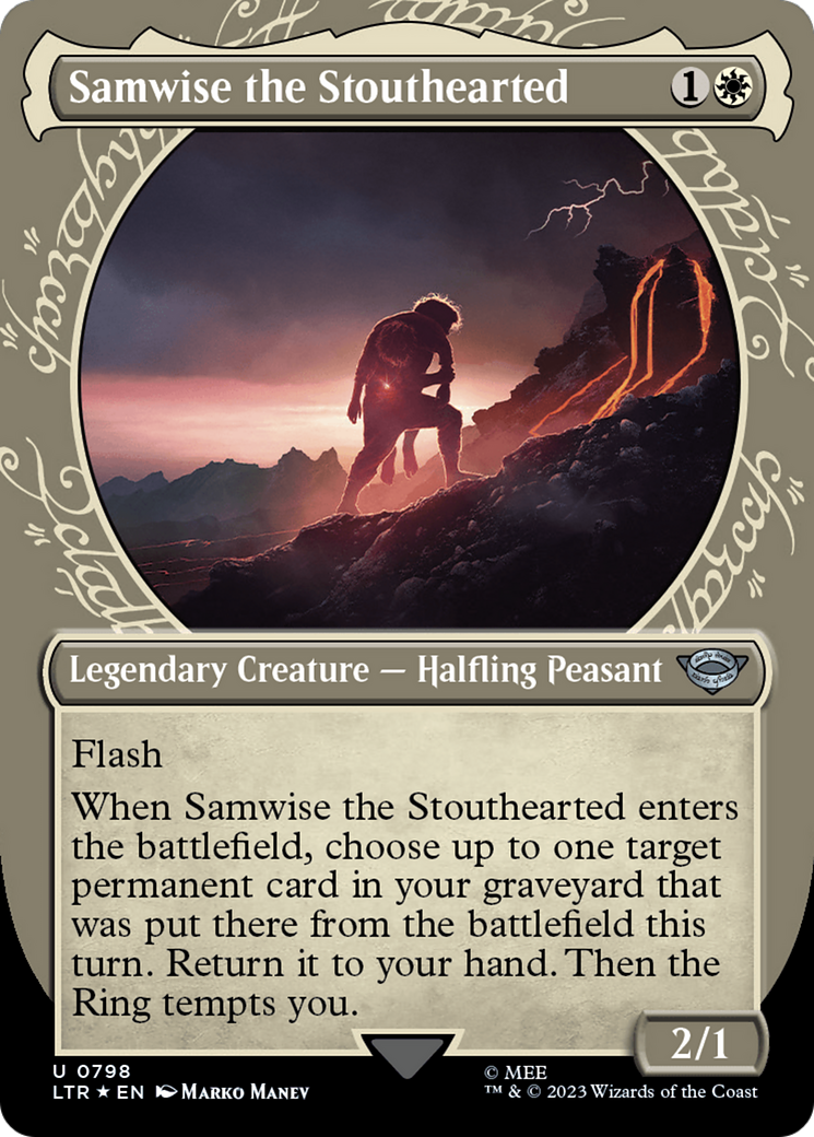 Samwise the Stouthearted (Showcase) (Surge Foil) [The Lord of the Rings: Tales of Middle-Earth] | Cards and Coasters CA