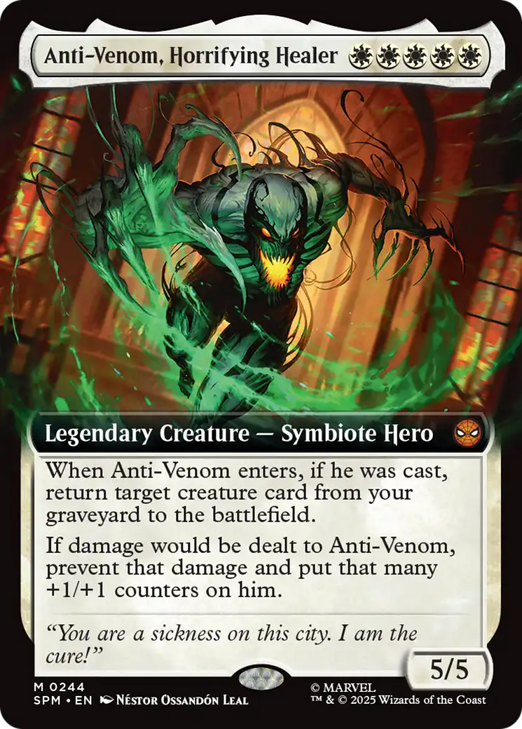 Anti-Venom, Horrifying Healer (Extended Art) [Marvel's Spider-Man] | Cards and Coasters CA