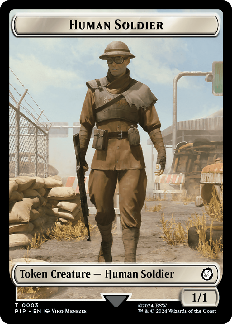 Food (0013) // Human Soldier Double-Sided Token [Fallout Tokens] | Cards and Coasters CA