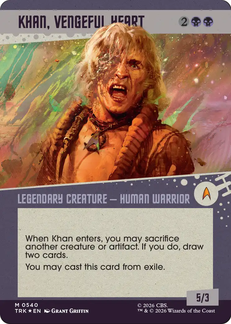 Khan, Vengeful Heart (Showcase) (Surge Foil) [Star Trek] | Cards and Coasters CA