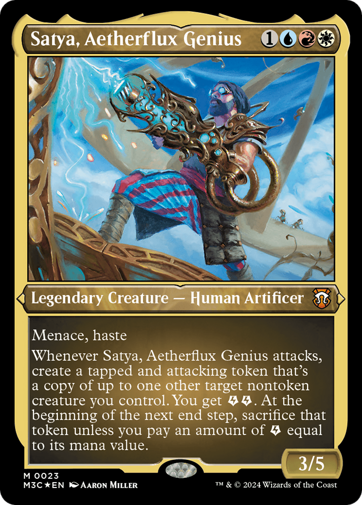 Satya, Aetherflux Genius (Foil Etched) [Modern Horizons 3 Commander] | Cards and Coasters CA