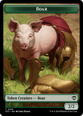 Boar // Drake Double-Sided Token [Outlaws of Thunder Junction Commander Tokens] | Cards and Coasters CA