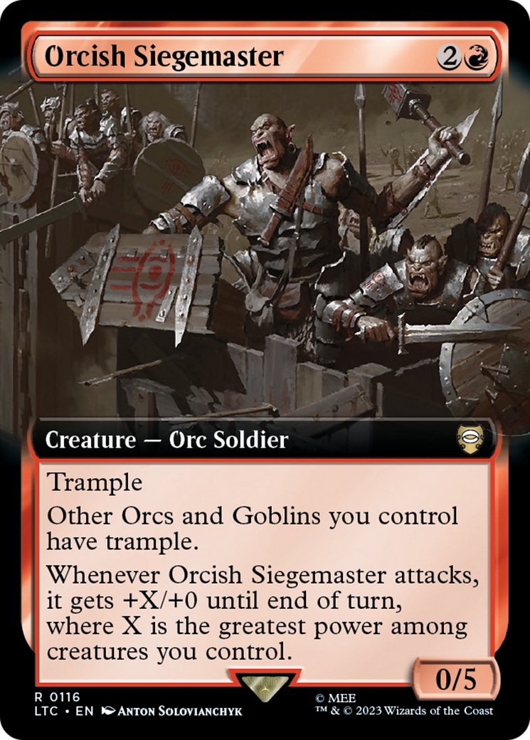 Orcish Siegemaster (Extended Art) [The Lord of the Rings: Tales of Middle-Earth Commander] | Cards and Coasters CA