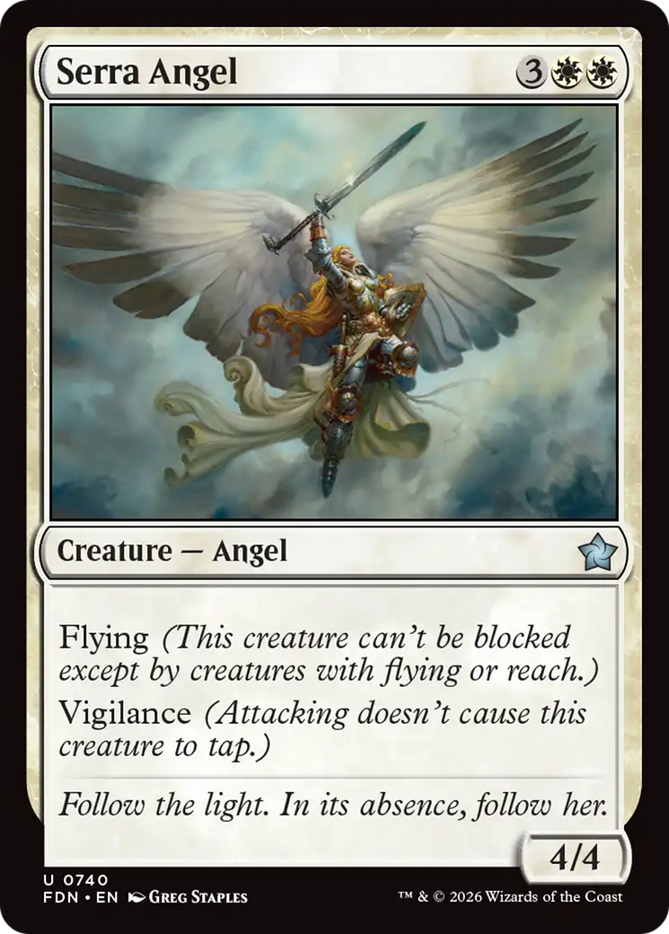 Serra Angel (0740) [Foundations] | Cards and Coasters CA