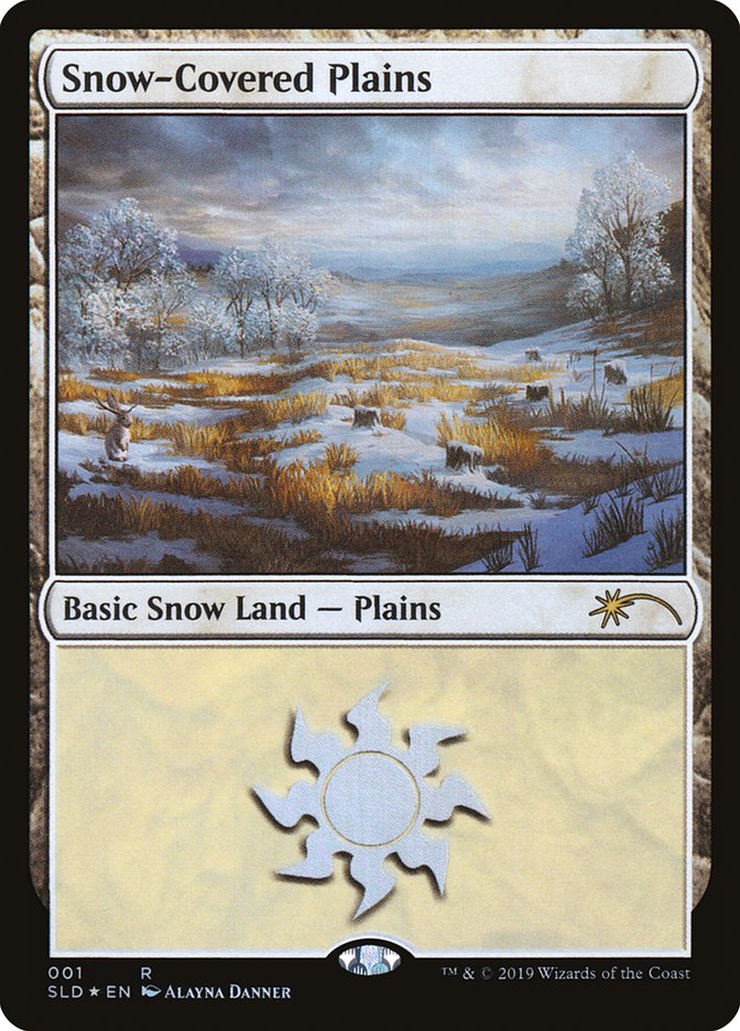 Snow-Covered Plains (001) [Secret Lair Drop Series] | Cards and Coasters CA