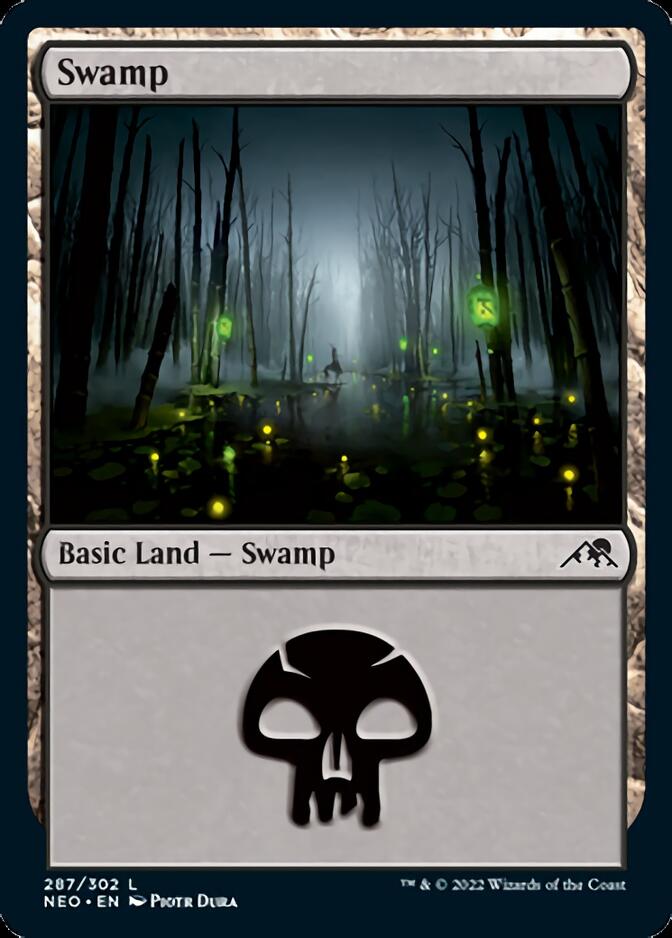 Swamp (287) [Kamigawa: Neon Dynasty] | Cards and Coasters CA