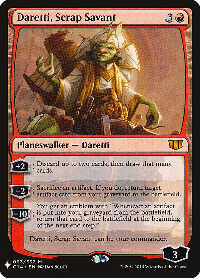 Daretti, Scrap Savant (C14) [The List] | Cards and Coasters CA