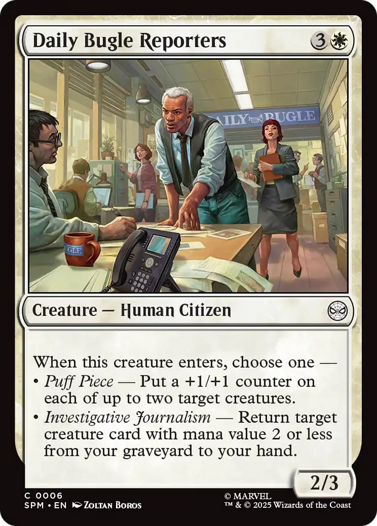 Daily Bugle Reporters [Marvel's Spider-Man] | Cards and Coasters CA