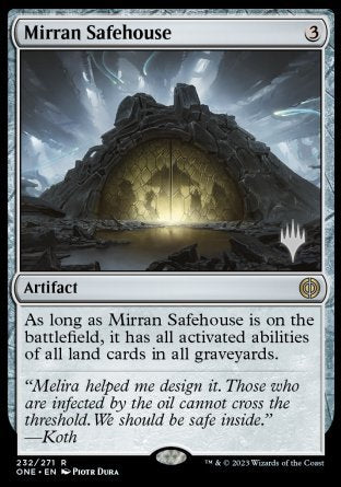 Mirran Safehouse (Promo Pack) [Phyrexia: All Will Be One Promos] | Cards and Coasters CA