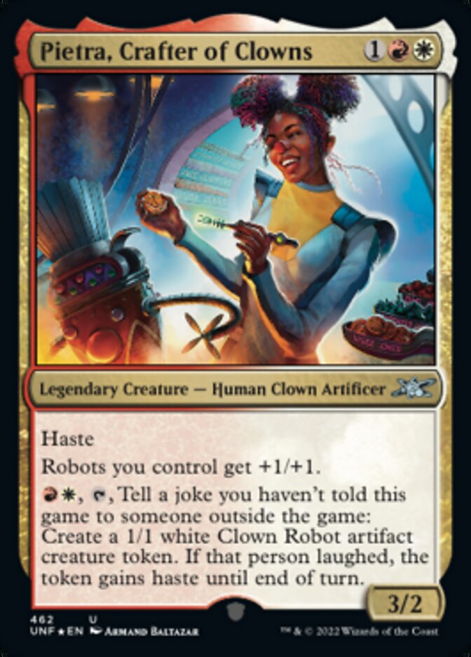Pietra, Crafter of Clowns (Galaxy Foil) [Unfinity] | Cards and Coasters CA