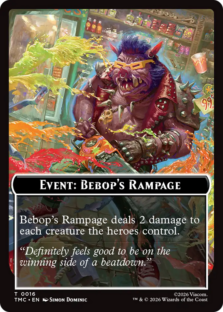 Event: Bebop's Rampage [Teenage Mutant Ninja Turtles Commander Tokens] | Cards and Coasters CA