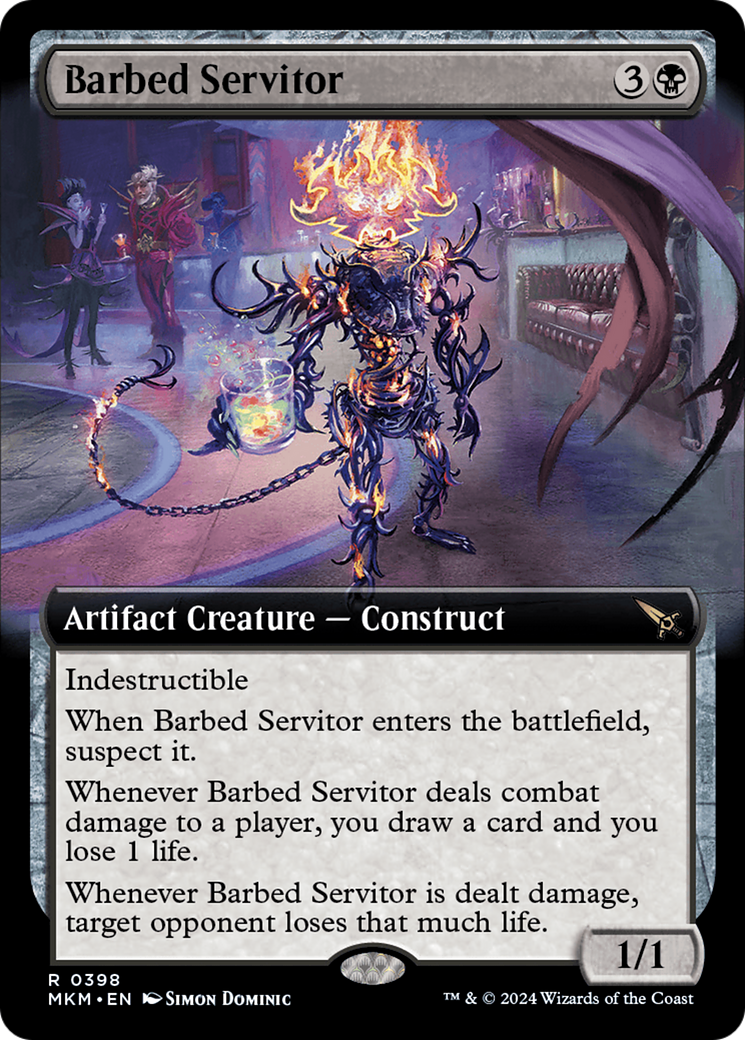 Barbed Servitor (Extended Art) [Murders at Karlov Manor] | Cards and Coasters CA