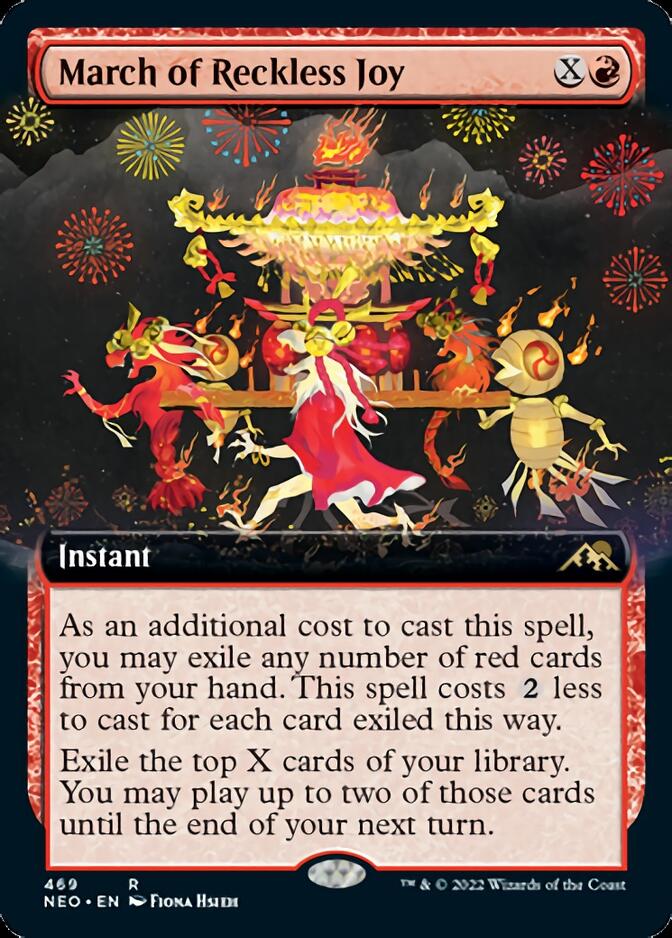 March of Reckless Joy (Extended Art) [Kamigawa: Neon Dynasty] | Cards and Coasters CA
