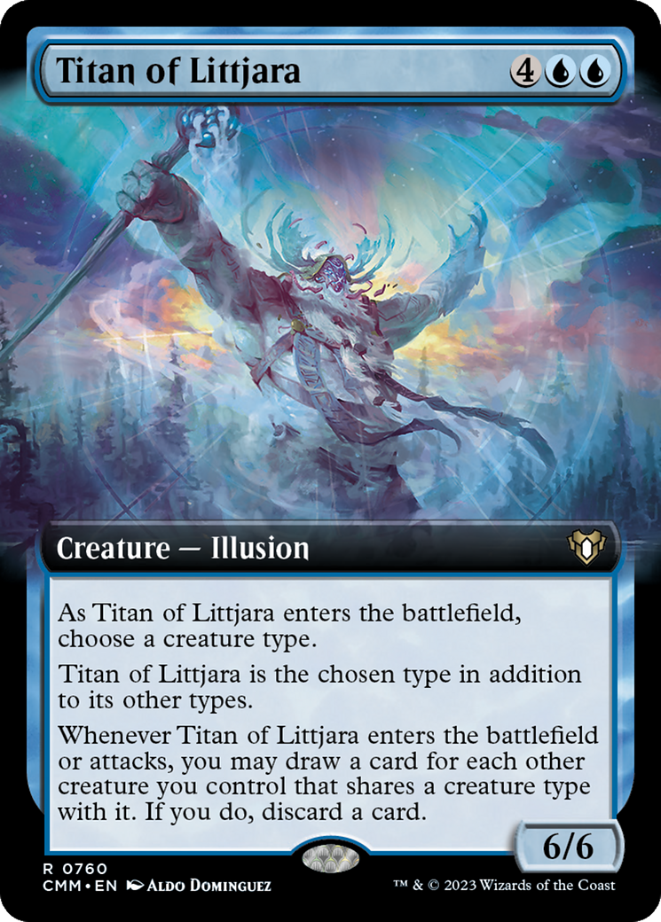 Titan of Littjara (Extended Art) [Commander Masters] | Cards and Coasters CA