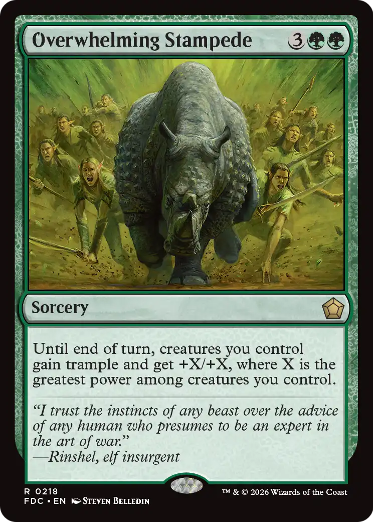 Overwhelming Stampede [Foundations Commander] | Cards and Coasters CA