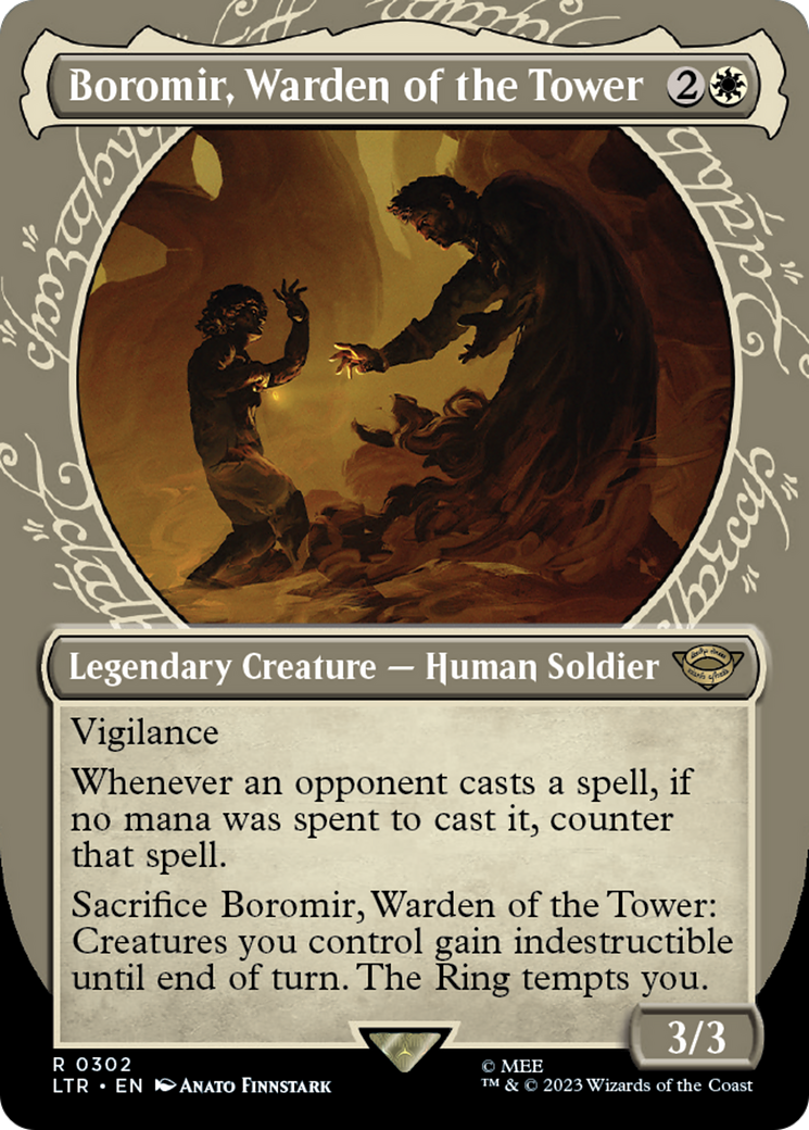 Boromir, Warden of the Tower (Showcase Ring Frame) [The Lord of the Rings: Tales of Middle-Earth] | Cards and Coasters CA