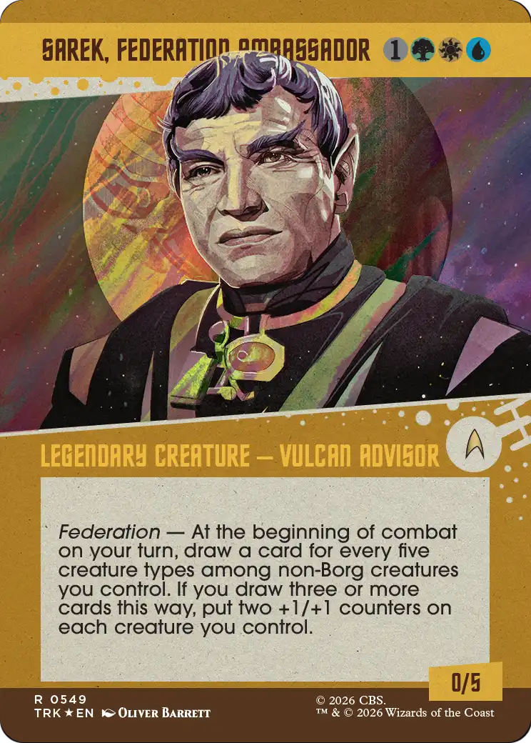 Sarek, Federation Ambassador (Showcase) (Surge Foil) [Star Trek] | Cards and Coasters CA