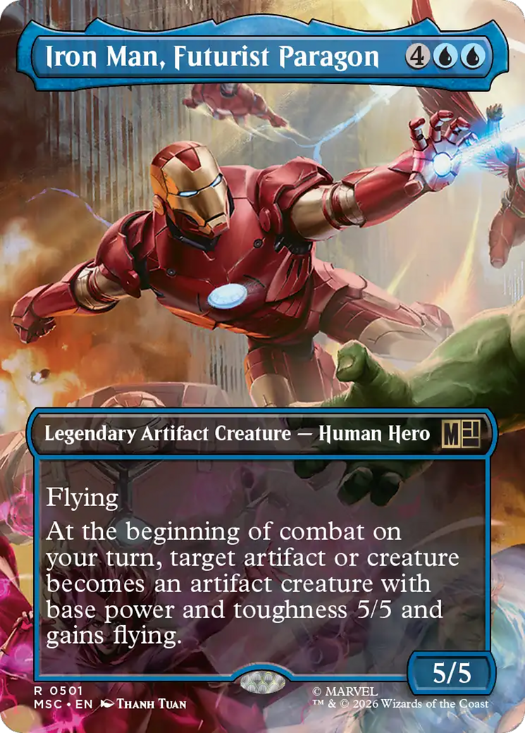 Iron Man, Futurist Paragon (Borderless) [Marvel Super Heroes Commander] | Cards and Coasters CA