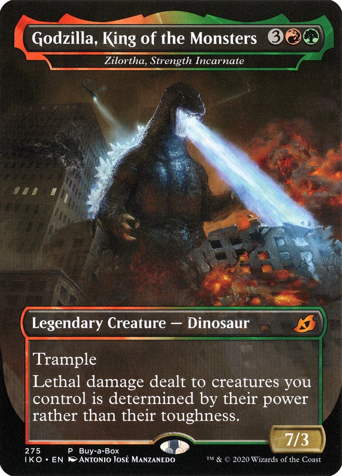 Zilortha, Strength Incarnate - Godzilla, King of the Monsters (Buy-A-Box) [Ikoria: Lair of Behemoths Promos] | Cards and Coasters CA
