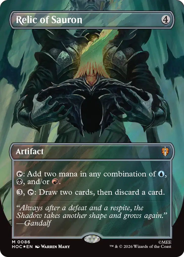 Relic of Sauron (Borderless) (Surge Foil) [The Hobbit: Eternal-Legal] | Cards and Coasters CA
